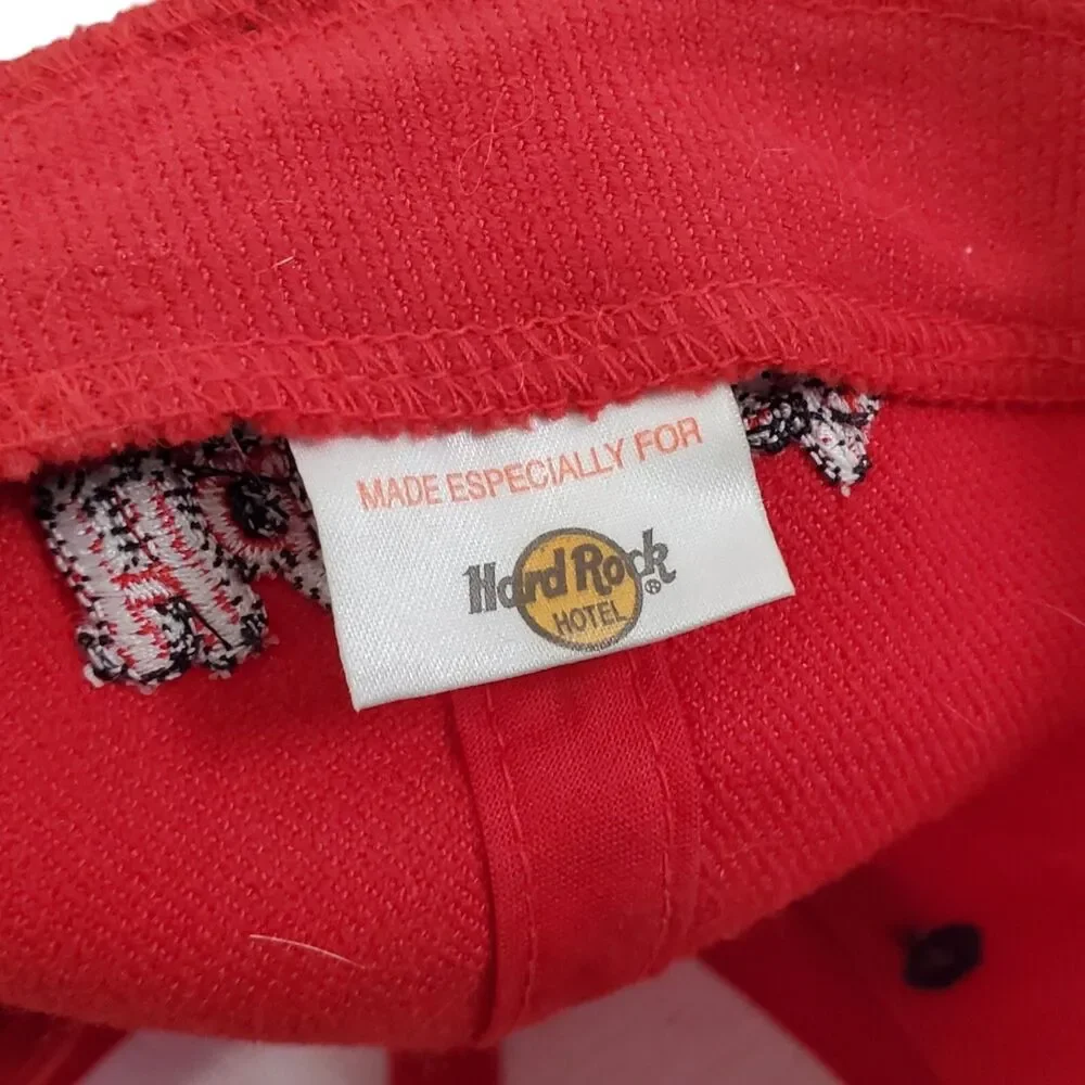 HARD ROCK CAFE Hat Cap Adult Red Blue ORLANDO Old English H Embroidered Fitted
